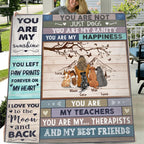 Personalized Pet Mom/Dad Quilt/Fleece Throw Blanket - Gift Idea For Dog/Cat Lovers - Up to 5 Dogs/Cats - You Are Not Just Dogs