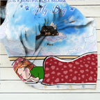 Personalized Pet Fleece Throw Blanket/Quilt/Pillow Cover - Adult/Couple With Up to 6 Pets - Memorial Gift Idea for Dog/Cat Owners - I Know Heaven Is A Beautiful Place Because They Have My Dog
