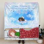 Personalized Pet Fleece Throw Blanket/Quilt/Pillow Cover - Adult/Couple With Up to 6 Pets - Memorial Gift Idea for Dog/Cat Owners - I Know Heaven Is A Beautiful Place Because They Have My Dog