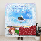 Personalized Pet Fleece Throw Blanket/Quilt/Pillow Cover - Adult/Couple With Up to 6 Pets - Memorial Gift Idea for Dog/Cat Owners - I Know Heaven Is A Beautiful Place Because They Have My Dog
