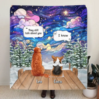 Personalized Dog Memorial Quilt/Fleece Throw Blanket - Up to 4 Pets - Memorial Gift Idea For Dog/Cat/Rabbit Lovers - They Still Talk About You