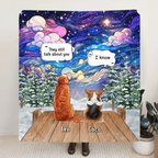 Personalized Dog Memorial Quilt/Fleece Throw Blanket - Up to 4 Pets - Memorial Gift Idea For Dog/Cat/Rabbit Lovers - They Still Talk About You