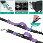 Hands Free Dog Leash Dual Bungee Waist Belt Adjustable Running Walking 2 Dogs