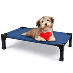 Cooling Raised Pet Cot with Chew Proof Washable Breathable Mesh and Metal Frame