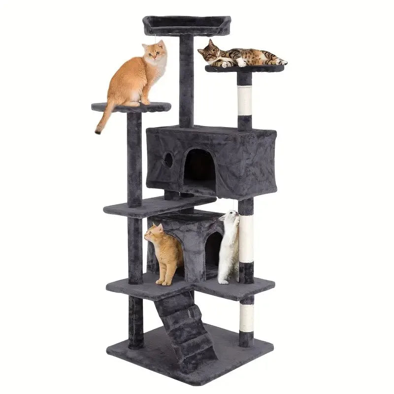 Cat Condo with Sisal-Covered Scratching Posts