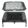 Raised Dog Bed with Cooling Breathable Mat and Soft Plush