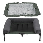 Raised Dog Bed with Cooling Breathable Mat and Soft Plush