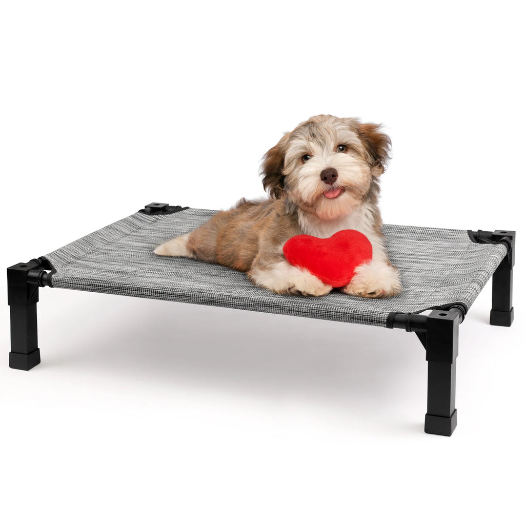 Cooling Raised Pet Cot with Chew Proof Washable Breathable Mesh and Metal Frame
