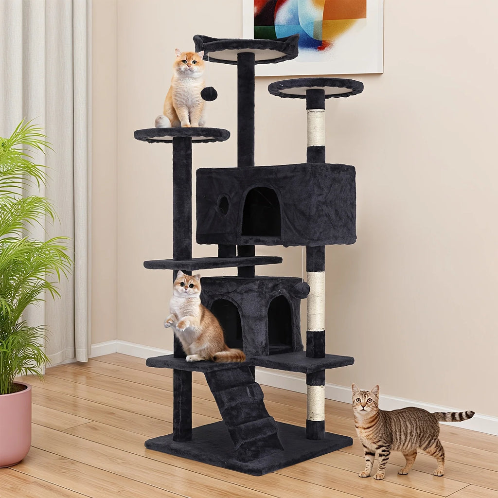 Cat Condo with Sisal-Covered Scratching Posts