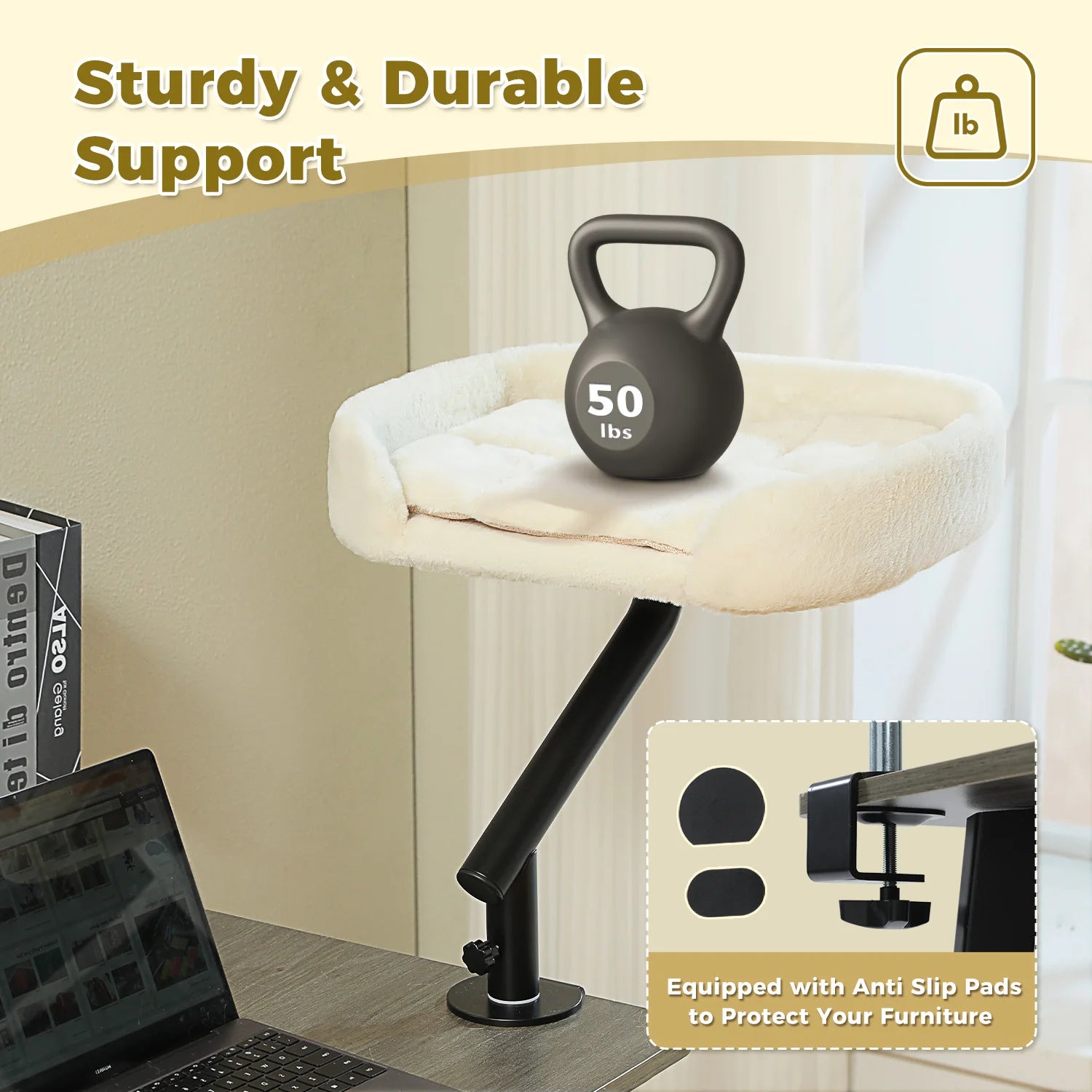 360° Rotatable Cat Bed Stand for Indoor Cats