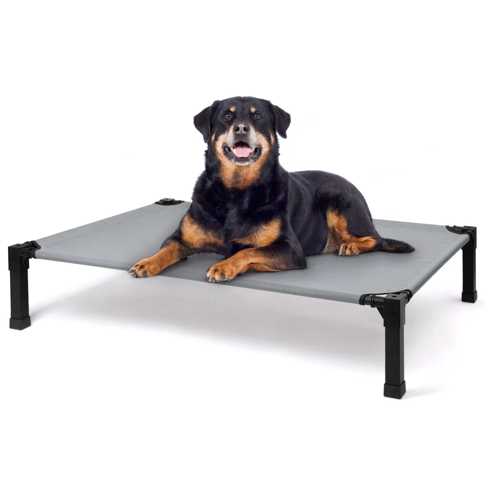 Cooling Raised Pet Cot with Chew Proof Washable Breathable Mesh and Metal Frame