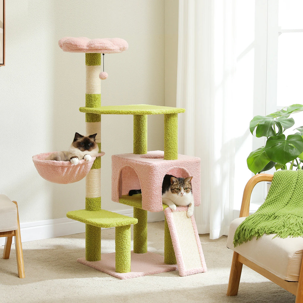 Flower Multi-Level Cat Tower with Sisal Covered Scratching Posts