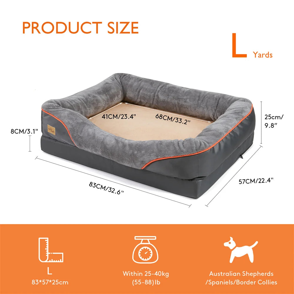 Large Orthopedic Dog Bed with Memory Foam