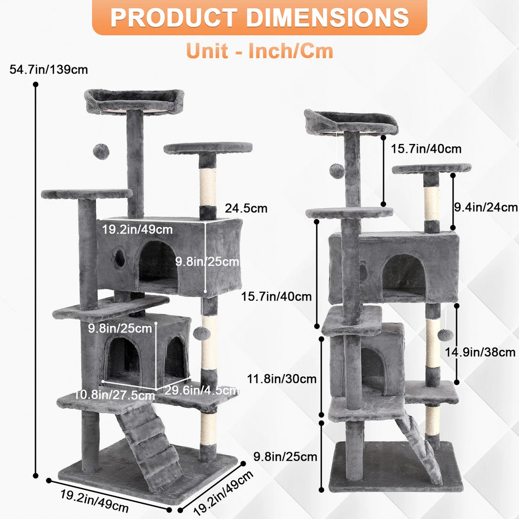 Cat Condo with Sisal-Covered Scratching Posts