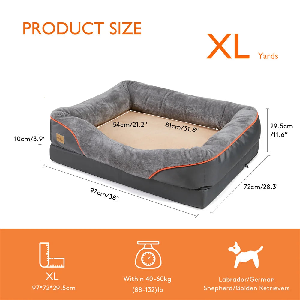 Large Orthopedic Dog Bed with Memory Foam