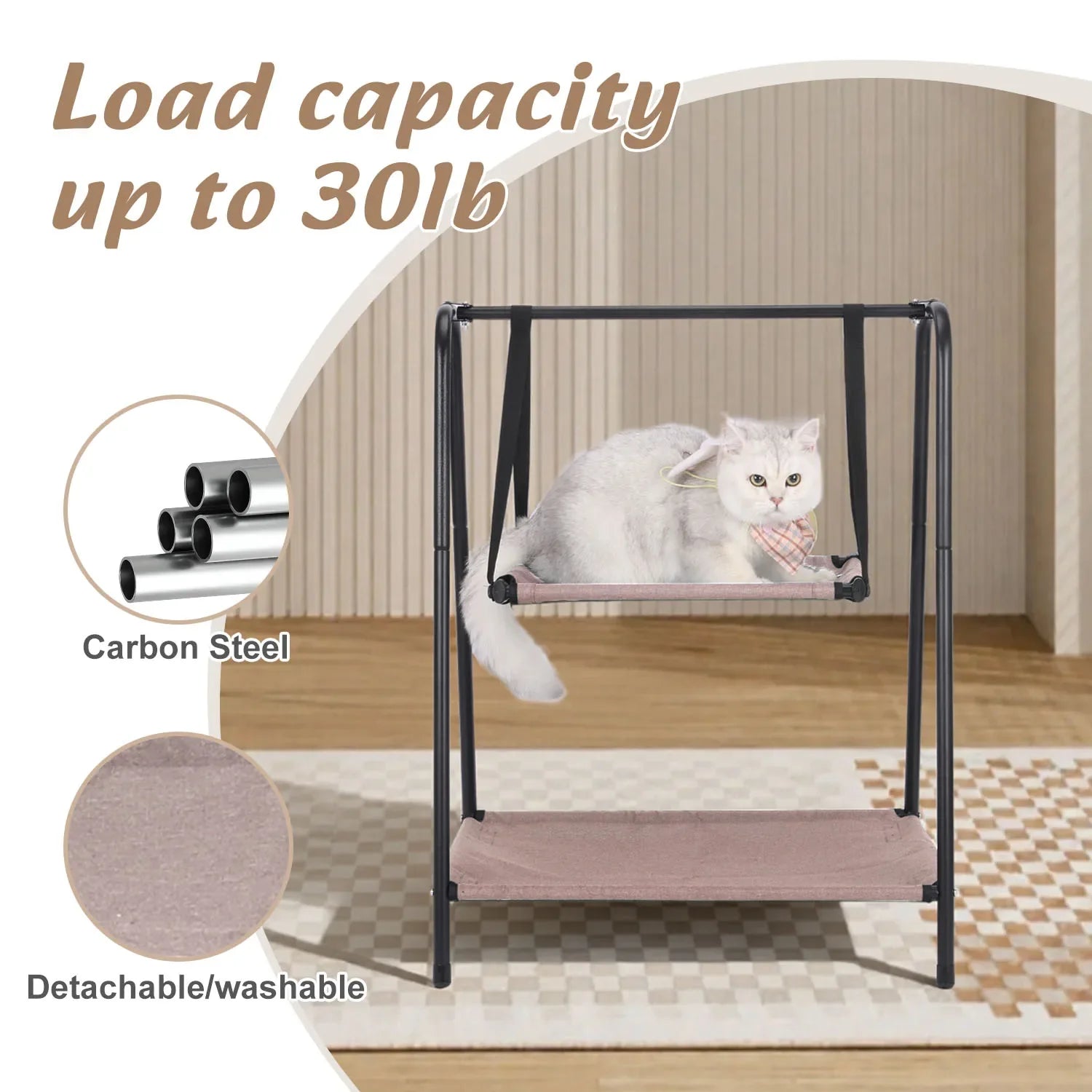 Cat Hammock Window Bed Kitten Sunny Seat Hanging Mount Beds Cat Sofa Wall Pet Hanging Winter Dual-Layer Hammock Cat Climbing