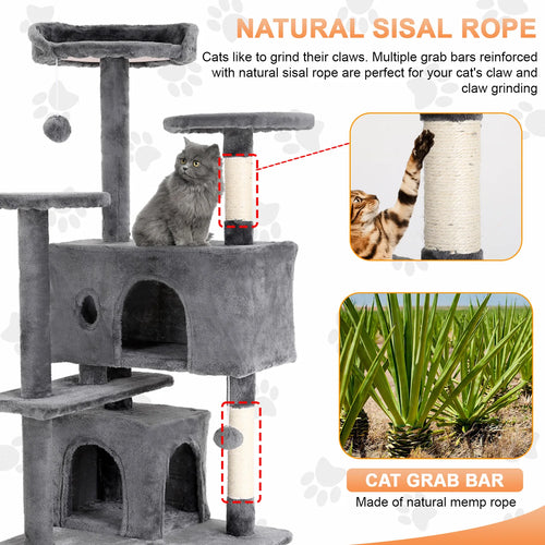 Cat Condo with Sisal-Covered Scratching Posts