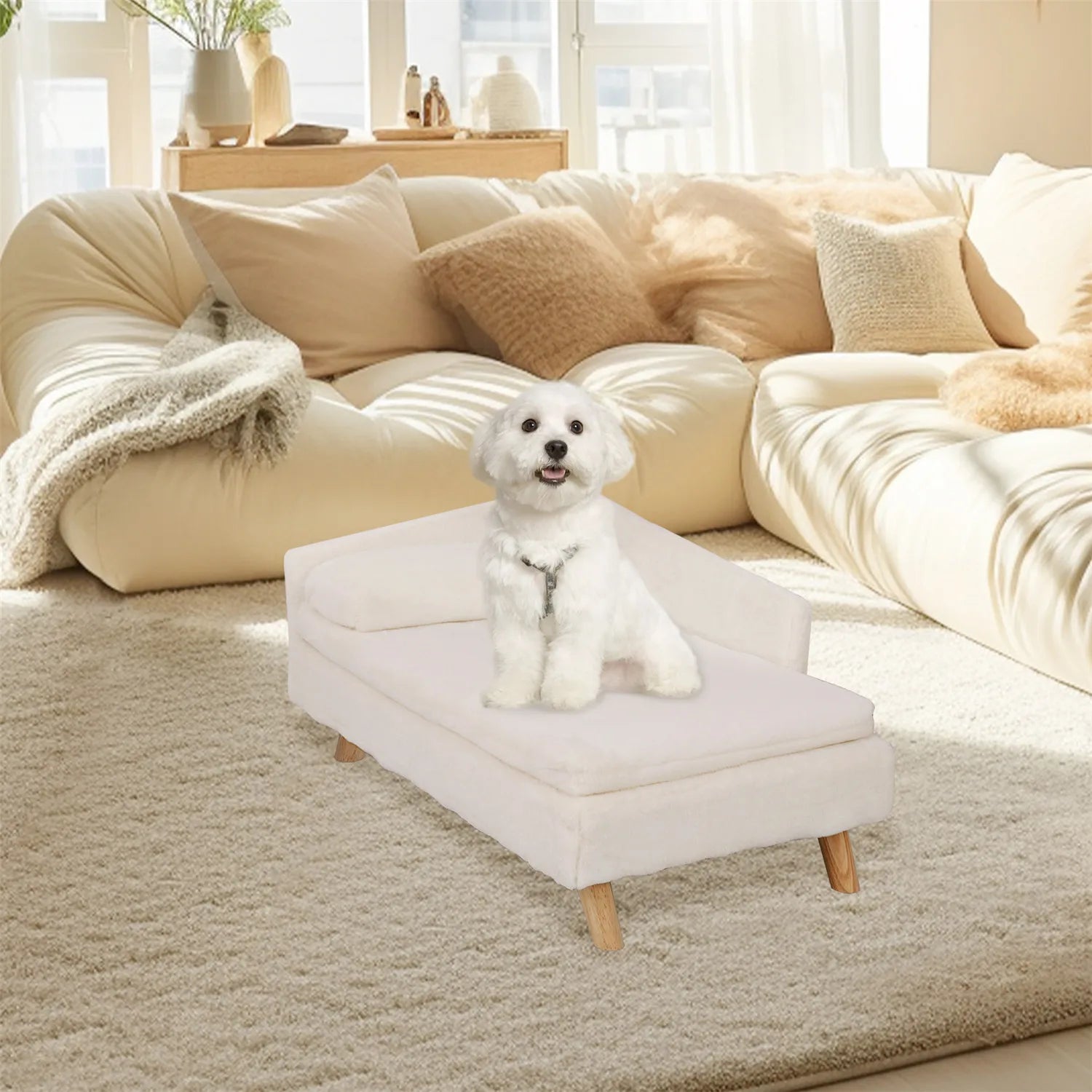 Nordic Pet Stool Bed with Cozy Waterproof Pad