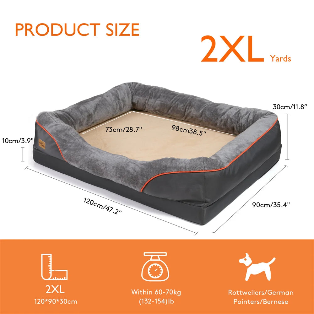 Large Orthopedic Dog Bed with Memory Foam