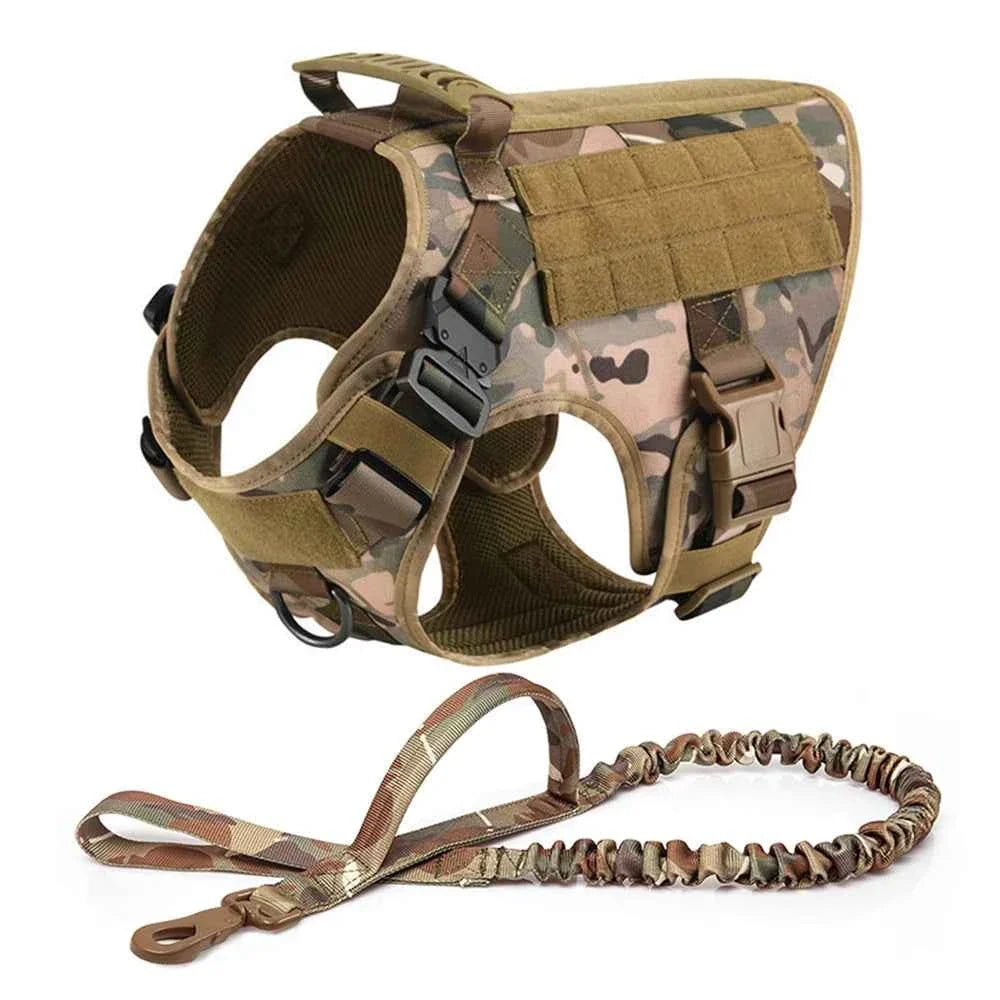 Heavy Duty No Pull Dog Harness and Leash Set – Tactical Training Vest for Medium to Large Dogs
