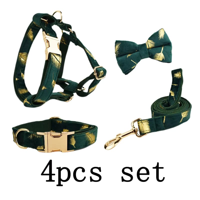 Green Feather Velvet Set