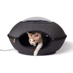 K&H Thermo-Lookout Pod Heated Cat Bed – Indoor Heated Cat Cave with Window, Removable Cushion, Cozy & Energy-Efficient