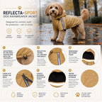 Pet Life ® 'Reflecta-Sport' Multi-Adjustable Reflective Weather-Proof Dog Raincoat w/ Removable Hood