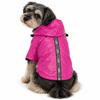 Pet Life ® 'Reflecta-Sport' Multi-Adjustable Reflective Weather-Proof Dog Raincoat w/ Removable Hood
