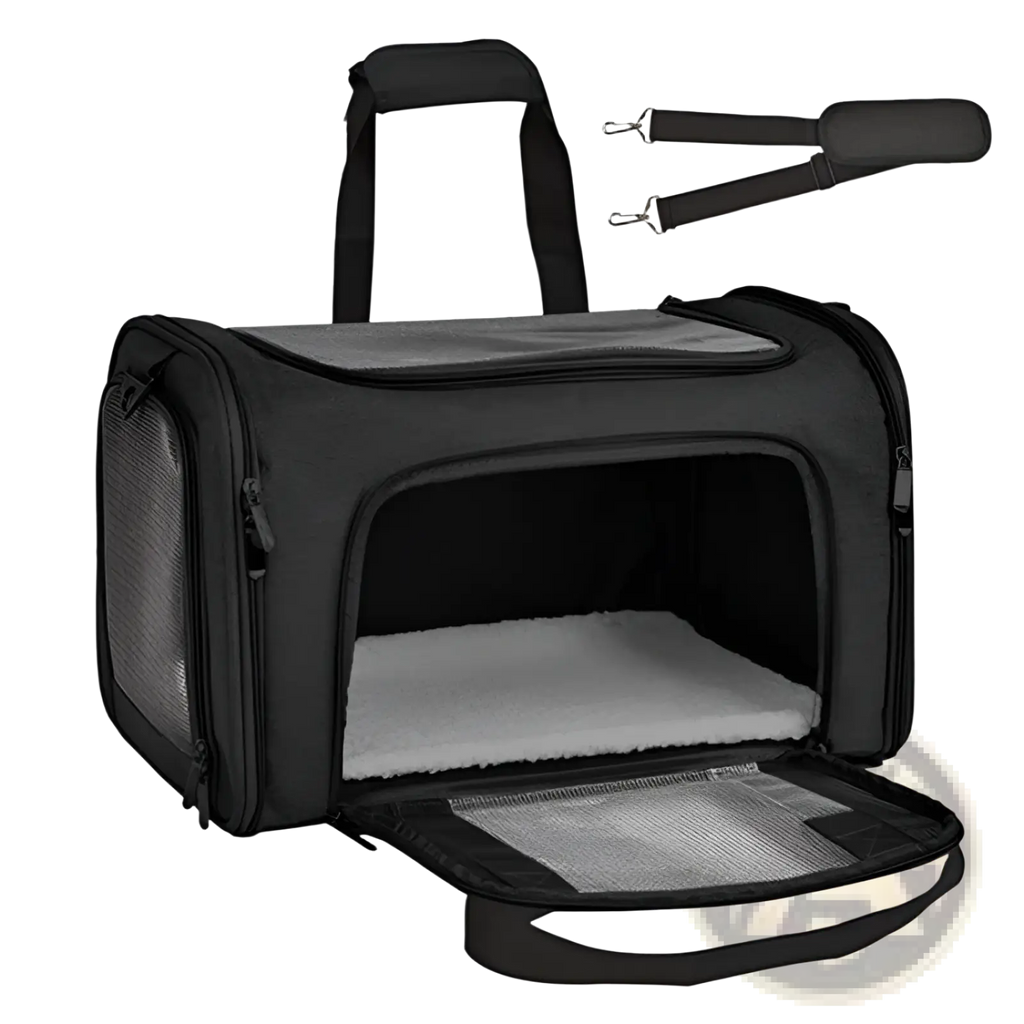 Portable Mesh Pet Carrier Bag with Fleece Lining